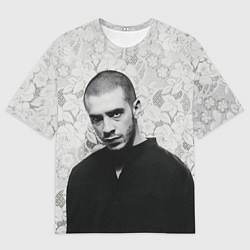 Футболка оверсайз мужская Опасный Хаски, цвет: 3D-принт