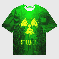 Футболка оверсайз мужская STALKER LOGO RADIATOIN NEON TOXIC, цвет: 3D-принт