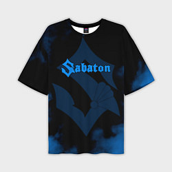 Мужская футболка оверсайз Sabaton синий дым