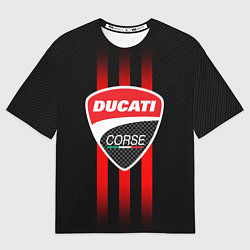 Футболка оверсайз мужская DUCATI CARBON LOGO ITALY CONCERN, цвет: 3D-принт