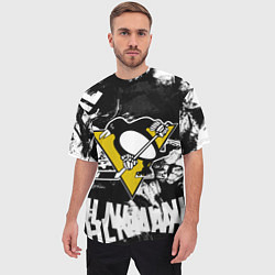 Футболка оверсайз мужская Питтсбург Пингвинз Pittsburgh Penguins, цвет: 3D-принт — фото 2