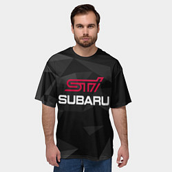 Футболка оверсайз мужская SUBARU STI, СУБАРУ, цвет: 3D-принт — фото 2