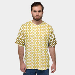 Футболка оверсайз мужская Цветок Жизни золото, цвет: 3D-принт — фото 2