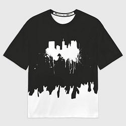 Мужская футболка оверсайз Black sity Город тьмы ART 2