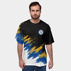Футболка оверсайз мужская CHELSEA БРЫЗГИ КРАСОК, цвет: 3D-принт — фото 2