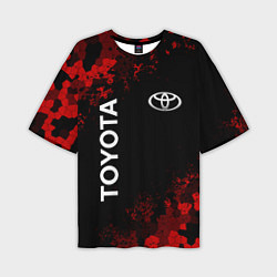 Мужская футболка оверсайз TOYOTA MILITARY PIXEL BLACK RED