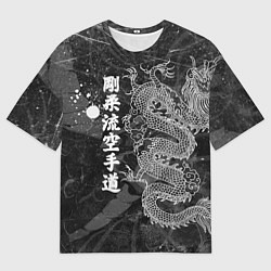 Мужская футболка оверсайз Токийский Дракон Иероглифы Dragon Japan