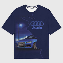 Футболка оверсайз мужская AUDI лого, цвет: 3D-принт
