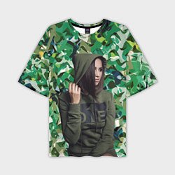 Мужская футболка оверсайз Olga Buzova - camouflage