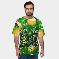 Футболка оверсайз мужская Новогоднее Настроение Елка, цвет: 3D-принт — фото 2