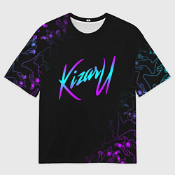 Футболка оверсайз мужская КИЗАРУ НЕОН ЛОГО KIZARU NEON, цвет: 3D-принт