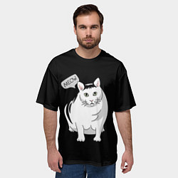 Футболка оверсайз мужская КОТ БЕНДЕР МЕМ, цвет: 3D-принт — фото 2