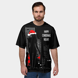 Футболка оверсайз мужская Happy Christmas Night!, цвет: 3D-принт — фото 2