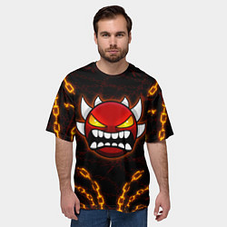 Футболка оверсайз мужская Geometry Dash: Fire Chains, цвет: 3D-принт — фото 2