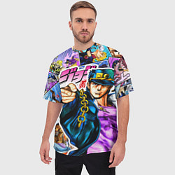 Футболка оверсайз мужская Джотаро - JoJos Bizarre Adventure, цвет: 3D-принт — фото 2