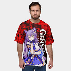 Футболка оверсайз мужская GENSHIN IMPACT KEQING ГЕНШИН ИМПАКТ КЭ ЦИН, цвет: 3D-принт — фото 2