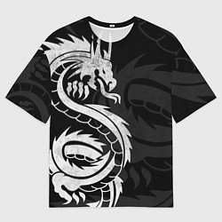 Мужская футболка оверсайз ЯПОНСКИЙ БЕЛЫЙ ДРАКОН JAPAN WHITE DRAGON