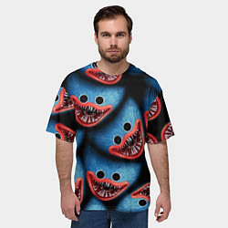 Футболка оверсайз мужская POPPY PLAYTIME ХАГИ ВАГИ ЛИЦО МОНСТРА, цвет: 3D-принт — фото 2
