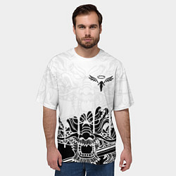 Футболка оверсайз мужская WALHALLA TEAM НА СПИНЕ БЕЛЫЙ ДРАКОН, цвет: 3D-принт — фото 2