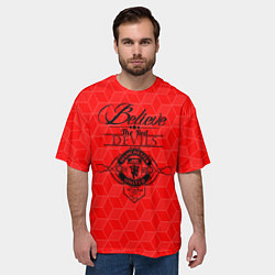 Футболка оверсайз мужская MU Red Devils coral theme, цвет: 3D-принт — фото 2