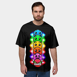 Футболка оверсайз мужская Geometry Dash: Demons Levels, цвет: 3D-принт — фото 2