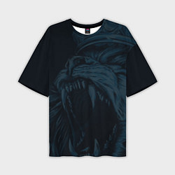 Мужская футболка оверсайз Zenit lion dark theme