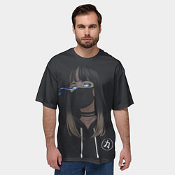 Футболка оверсайз мужская Девочка в маске, цвет: 3D-принт — фото 2