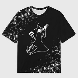 Футболка оверсайз мужская KIZARU ПРИЗРАК ЛОГО БЕЛЫЙ, цвет: 3D-принт