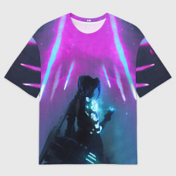 Футболка оверсайз мужская LEAGUE OF LEGENDS, ДЖИНКС, цвет: 3D-принт