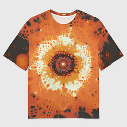 Футболка оверсайз мужская Оранжевый взрыв - коллекция Путешествие - Хуф и Ся, цвет: 3D-принт