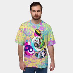 Футболка оверсайз мужская Такаси Мураками Безумный ДОБ, цвет: 3D-принт — фото 2