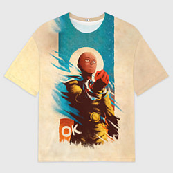 Футболка оверсайз мужская One Punch-Man Эпичный Сайтама, цвет: 3D-принт