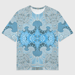 Мужская футболка оверсайз Коллекция Фрактальная мозаика Голубой 292-6-n