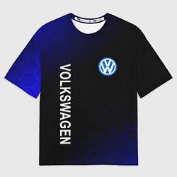 Мужская футболка оверсайз VOLKSWAGEN ЧЕРНО СИНИЕ СОТЫ