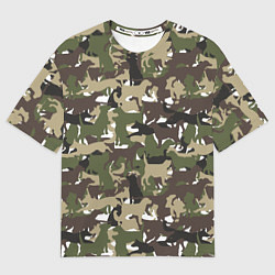 Футболка оверсайз мужская Камуфляж из Собак Camouflage, цвет: 3D-принт