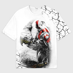 Футболка оверсайз мужская КРАТОС С МЕЧАМИ, БОГ ВОЙНЫ, цвет: 3D-принт