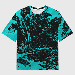 Мужская футболка оверсайз НЕОНОВЫЕ БРЫЗГИ КРАСОК ГРАНЖ NEON