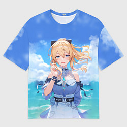 Мужская футболка оверсайз ДЖИНН НА ПЛЯЖЕ JEAN GENSHIN