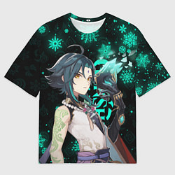 Мужская футболка оверсайз GENSHIN IMPACT СЯО НОВОГОДНИЙ