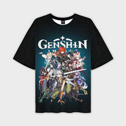 Мужская футболка оверсайз GENSHIN IMPACT HEROES SPACE