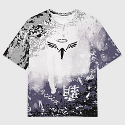 Футболка оверсайз мужская Токийские мстители - Подтёки красок, цвет: 3D-принт