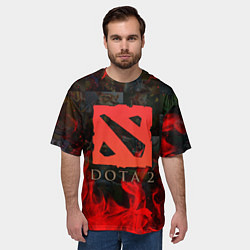 Футболка оверсайз мужская DOTA 2 ЛОГО В ОГНЕ, ПЕРСОНАЖИ, цвет: 3D-принт — фото 2