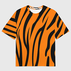 Мужская футболка оверсайз Текстура тиграtiger