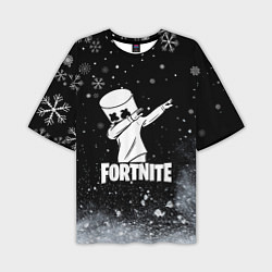 Мужская футболка оверсайз НОВОГОДНИЙ FORTNITE MARSHMELLO