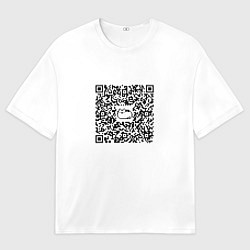 Футболка оверсайз мужская Я QR-кот, гуляю где вздумается!, цвет: 3D-принт