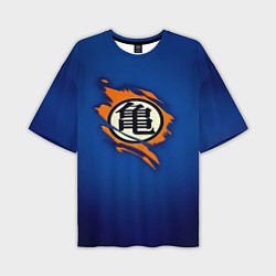 Мужская футболка оверсайз Рваный логотип Гоку Dragon Ball