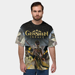 Футболка оверсайз мужская ГЕНШИН ИМПАКТ ЧЖУН ЛИ GENSHIN IMPACT, цвет: 3D-принт — фото 2