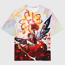Футболка оверсайз мужская Кли с крыльями при взрыве Genshin Impact, цвет: 3D-принт