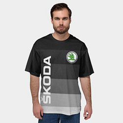 Футболка оверсайз мужская SKODA, ШКОДА ГРАДИЕНТ, цвет: 3D-принт — фото 2