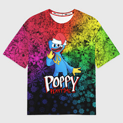 Футболка оверсайз мужская POPPY PLAYTIME НОВОГОДНИЙ ПОППИ ПЛЕЙТАЙМ, цвет: 3D-принт